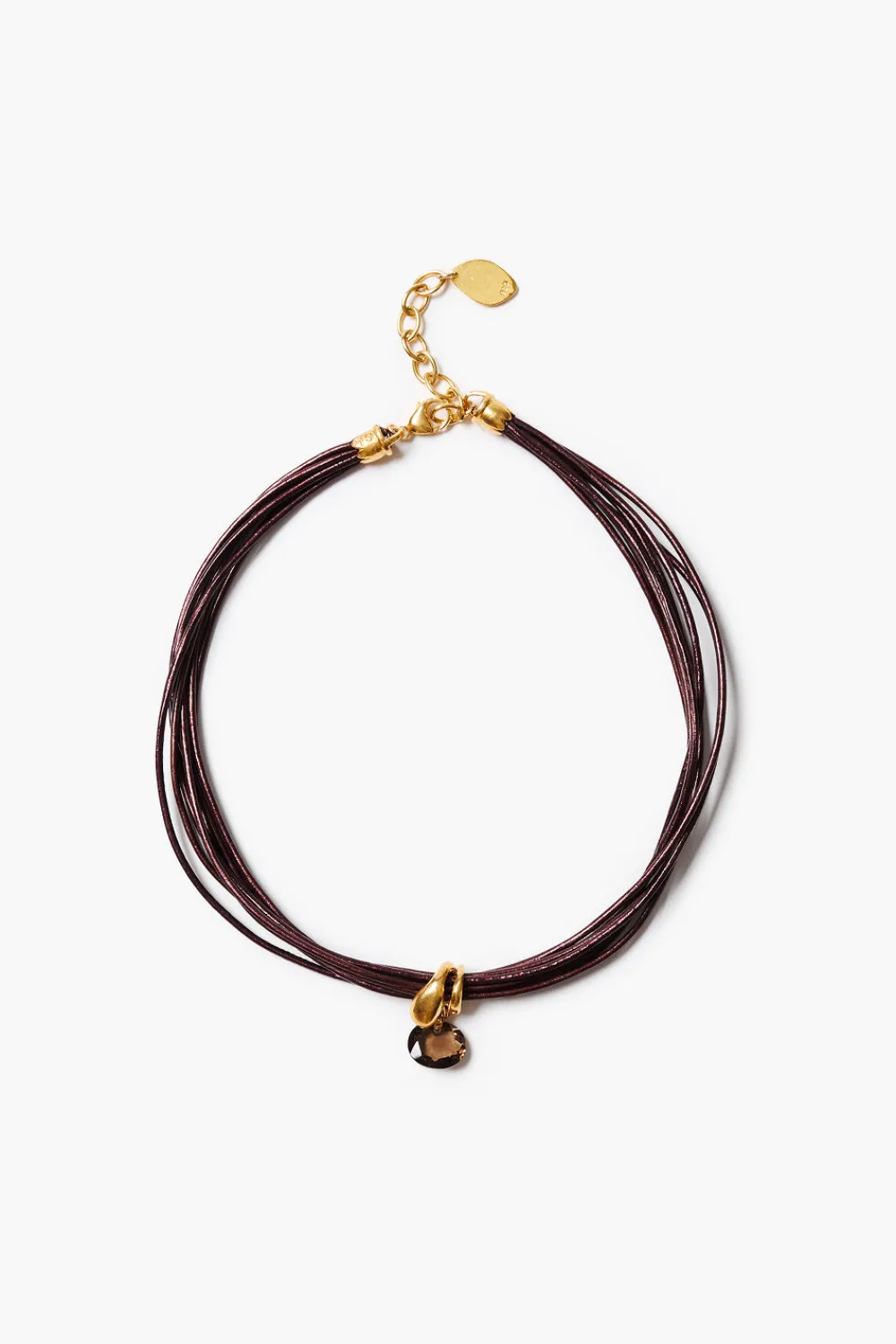 Chan Luu Serpentine Cord Necklace Smoky Quartz