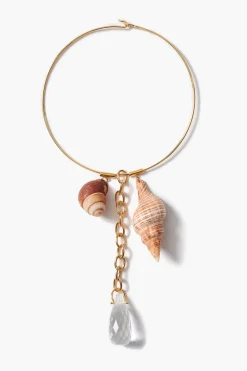 Chan Luu Shore Collar Necklace Clear Quartz