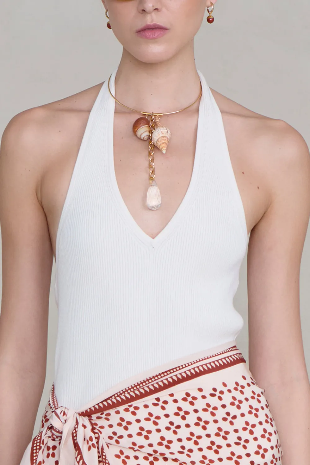 Chan Luu Shore Collar Necklace Clear Quartz