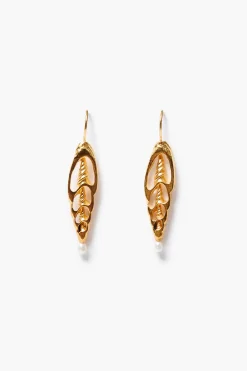 Chan Luu Sliced Shell Earrings Yellow Gold