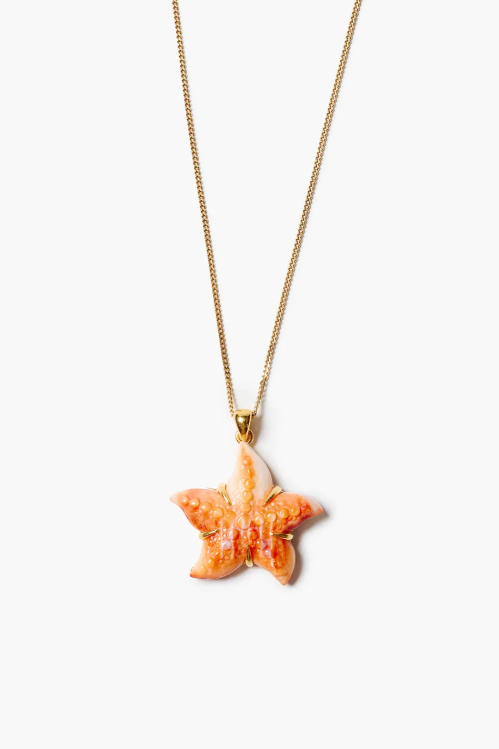 Chan Luu Starfish Pendant Necklace Orange