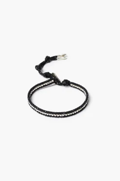 Chan Luu Sterling Silver Single Wrap Bracelet Black