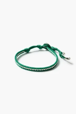 Chan Luu Sterling Silver Single Wrap Bracelet Green