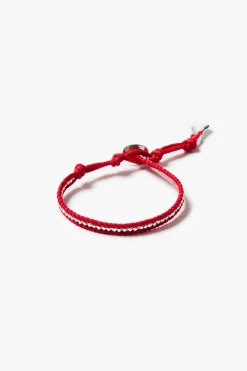 Chan Luu Sterling Silver Single Wrap Bracelet Red