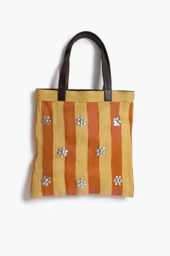 Chan Luu Striped Market Tote Bag Orange