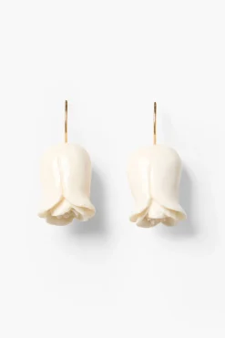 Chan Luu Tearful Rose Earrings White