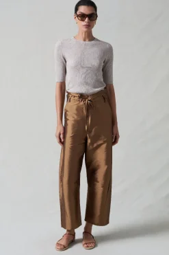 Chan Luu Techno Taffeta Barre Pant Bronze