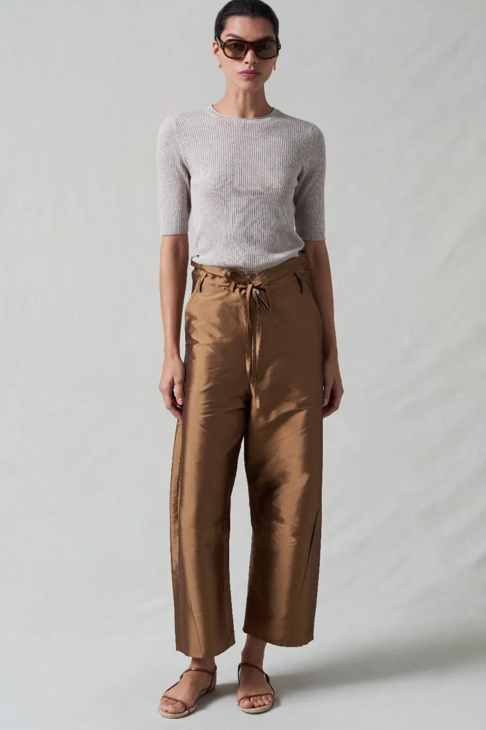 Chan Luu Techno Taffeta Barre Pant Bronze