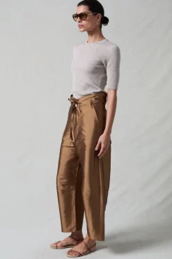 Chan Luu Techno Taffeta Barre Pant Bronze