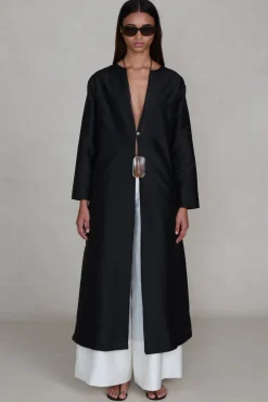Chan Luu Techno Taffeta Coare Coat Back