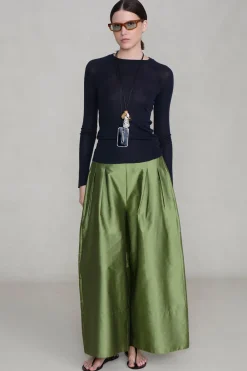 Chan Luu Techno Taffeta Utra Wide eg Trouer Tuip te