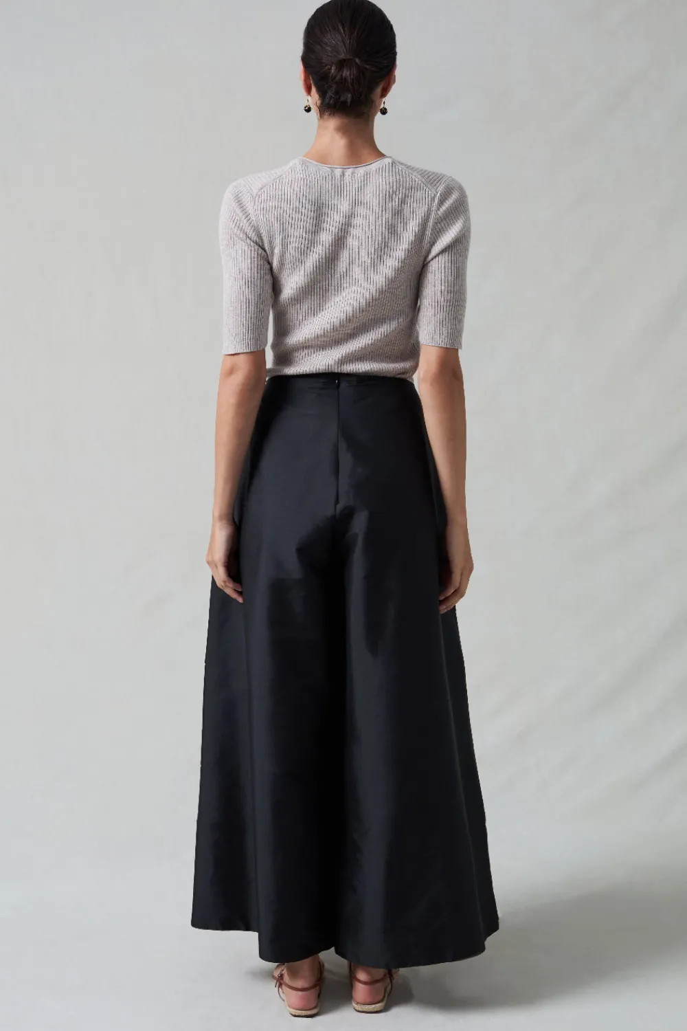 Chan Luu Techno Taffeta Utra Wide eg Trouer Back
