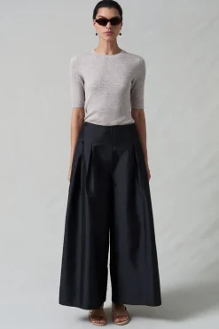 Chan Luu Techno Taffeta Utra Wide eg Trouer Back