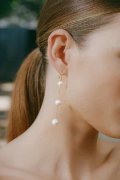 Chan Luu Tiered Floating Pearl Earrings