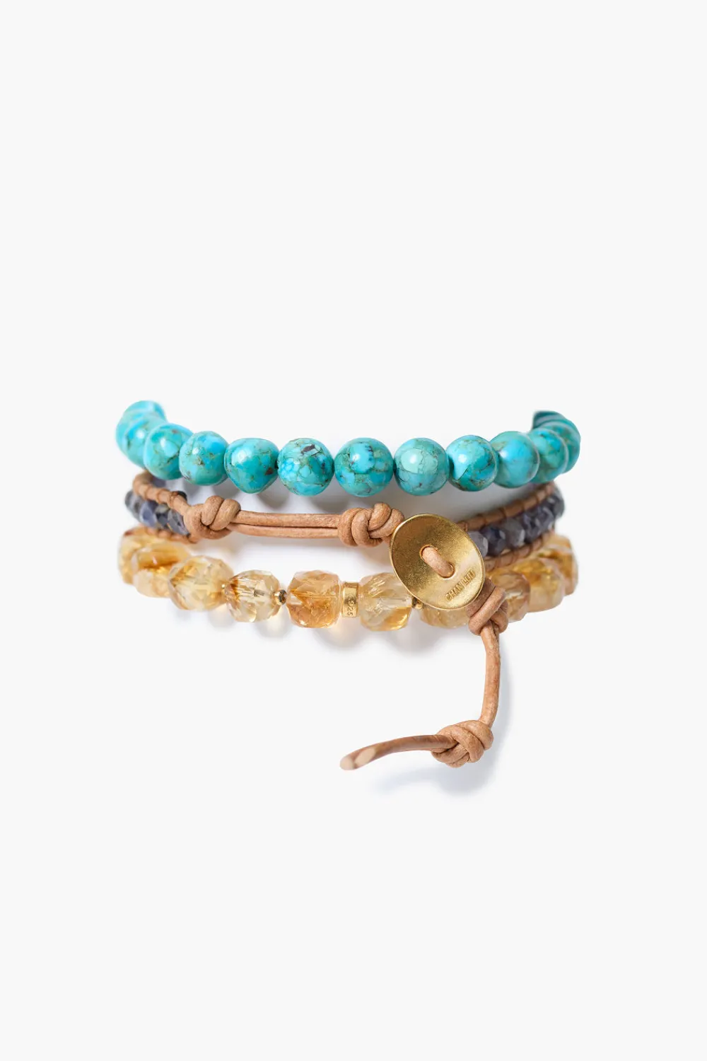 Chan Luu Trinity Bracelet Set Turquoise