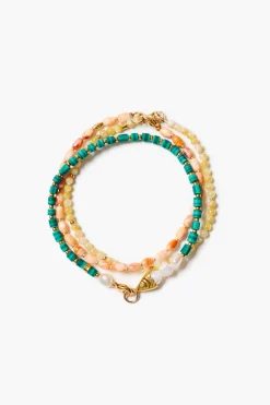 Chan Luu Trio Friendship Bracelet Set Malachite