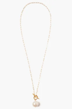 Chan Luu White Freshwater Pearl Toggle Necklace