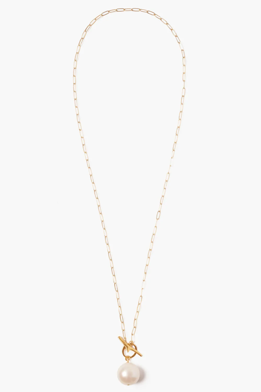 Chan Luu White Freshwater Pearl Toggle Necklace