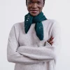 Chan Luu Wool Cashmere Embroidered Bandana Green