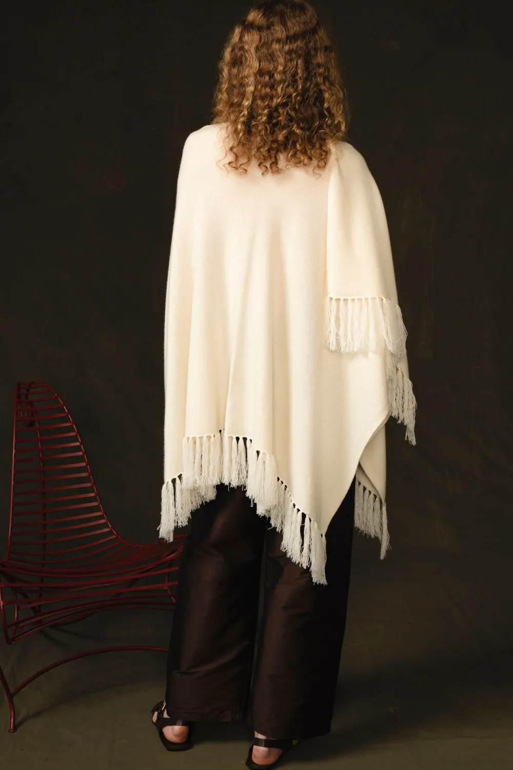 Chan Luu Woo Cahere Knit Cape Apen White