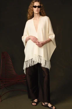 Chan Luu Woo Cahere Knit Cape Apen White