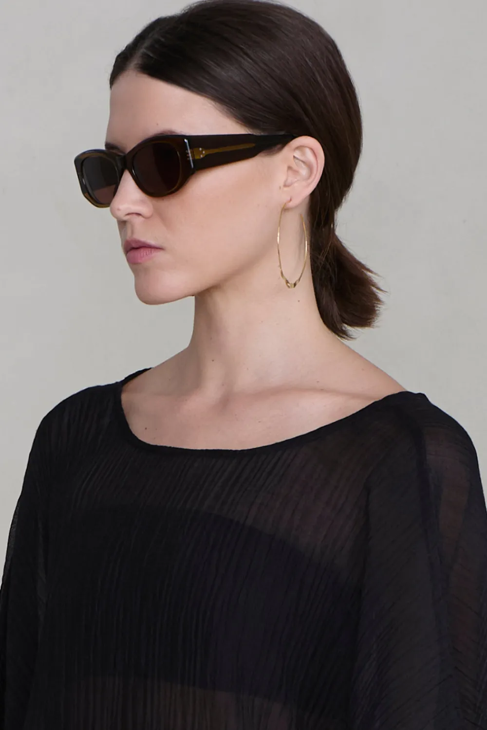 Chan Luu XL Crescent Hoop Earrings Gold