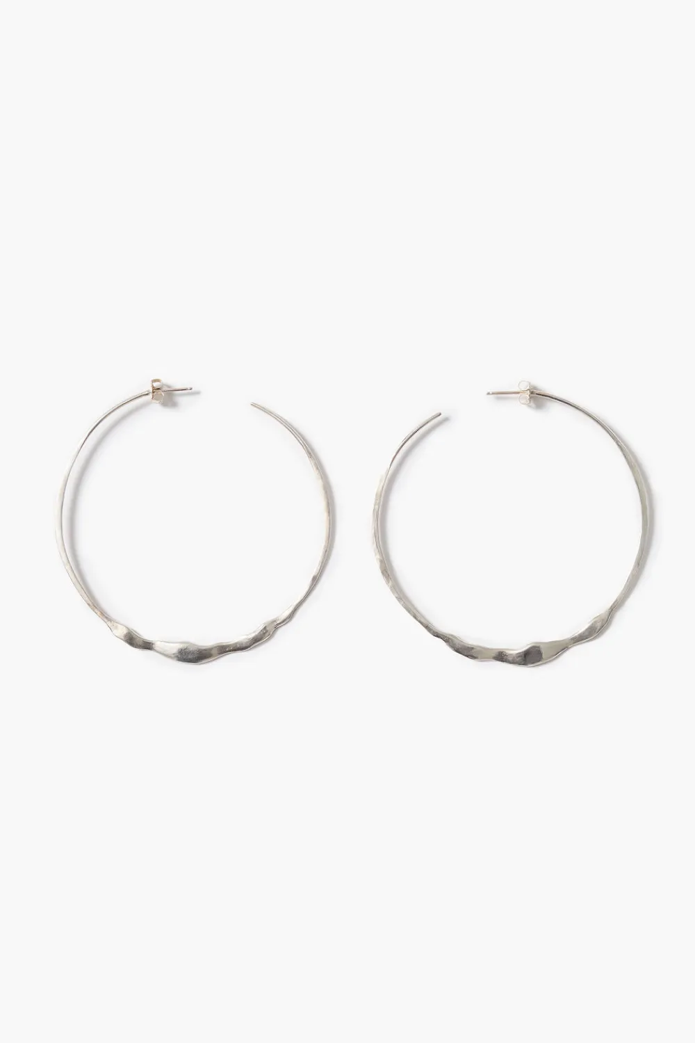 Chan Luu XL Crescent Hoop Earrings Silver